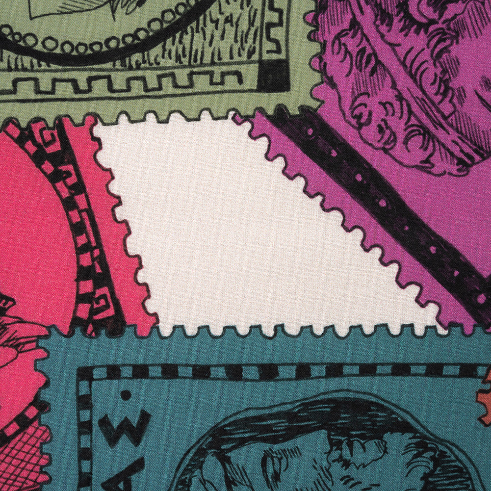 Cotton Voile - Rainbow Greek Bust Stamps - Sending Love Print - Mood Exclusive Sugar Collection Cotton Voile - Rainbow Greek Bust Stamps - Sending Love Print - Mood Exclusive Sugar Collection