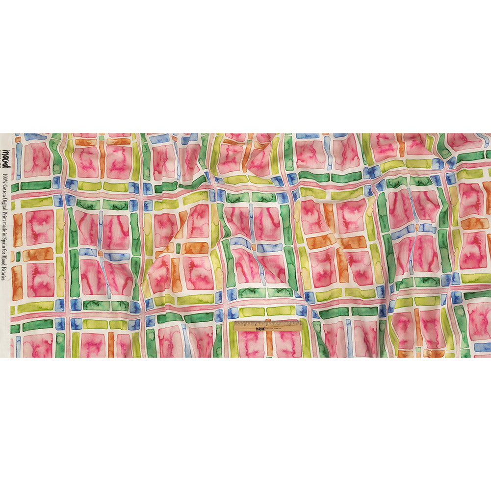 Cotton Voile - Rainbow Watercolor Plaid - Jujube Jubilee Print - Mood Exclusive Sugar Collection Cotton Voile - Rainbow Watercolor Plaid - Jujube Jubilee Print - Mood Exclusive Sugar Collection