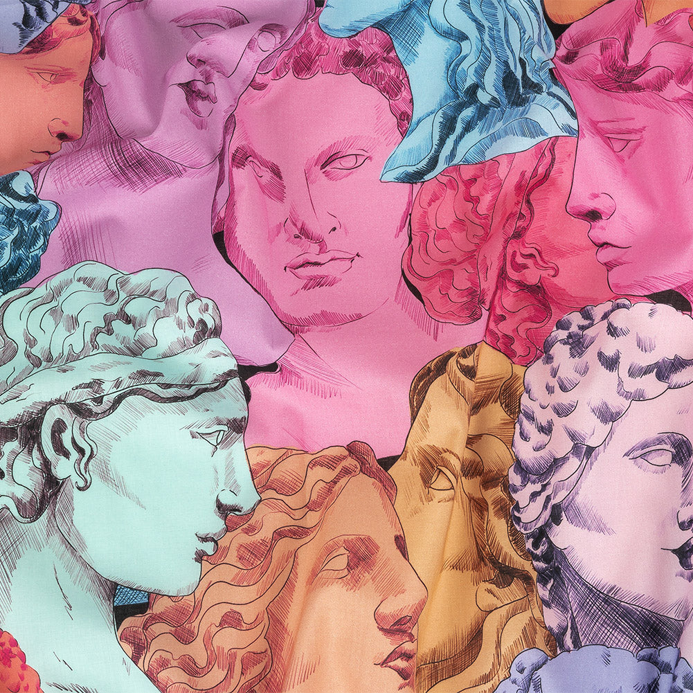 Cotton Voile - Rainbow Roman Busts - Saccharine Statuary Print - Mood Exclusive Sugar Collection Cotton Voile - Rainbow Roman Busts - Saccharine Statuary Print - Mood Exclusive Sugar Collection