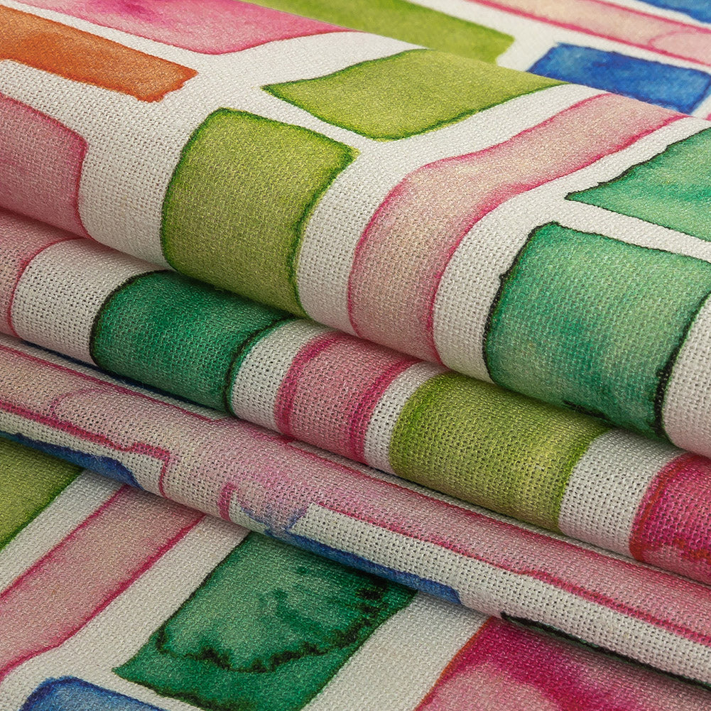 0.5 Yard of Linen and Rayon Woven - Rainbow Watercolor Plaid - Jujube Jubilee Print - Mood Exclusive Sugar Collection 0.5 Yard of Linen and Rayon Woven - Rainbow Watercolor Plaid - Jujube Jubilee Print - Mood Exclusive Sugar Collection