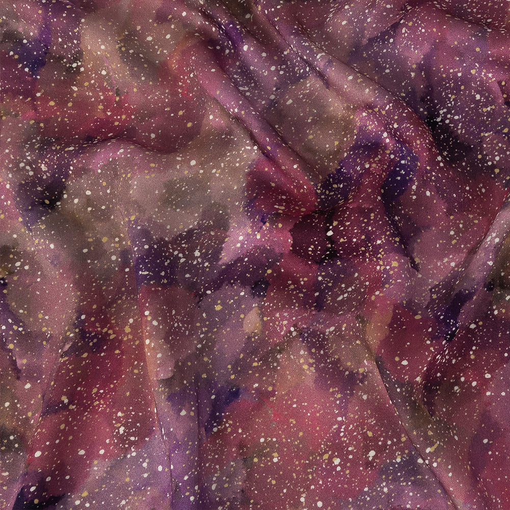 Rayon Challis - Pink, Purple and White Abstract - Hope Spotted Print - Mood Exclusive Wisteria Collection Rayon Challis - Pink, Purple and White Abstract - Hope Spotted Print - Mood Exclusive Wisteria Collection
