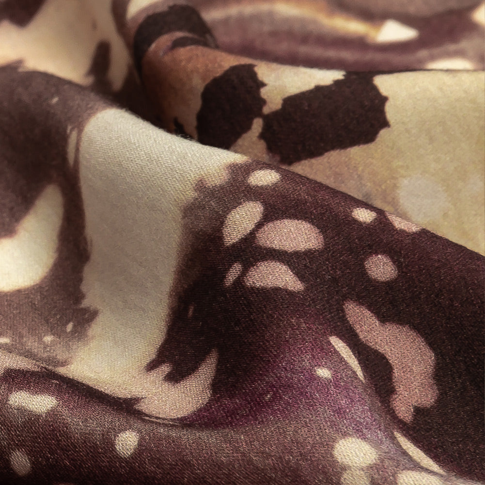 Rayon Challis - Purple Abstract Splatters - L'Amour en Feu Print - Mood Exclusive Wisteria Collection Detail Rayon Challis - Purple Abstract Splatters - L'Amour en Feu Print - Mood Exclusive Wisteria Collection Detail