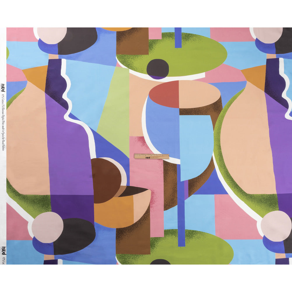 Stretch Cotton Sateen - Multicolor Abstract - Wide Open Spaces Print - Mood Exclusive Wisteria Collection Full Stretch Cotton Sateen - Multicolor Abstract - Wide Open Spaces Print - Mood Exclusive Wisteria Collection Full
