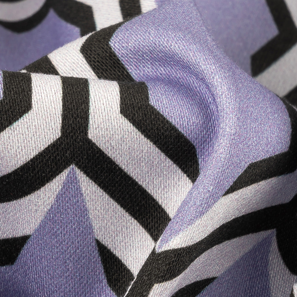 Stretch Cotton Sateen - Lavender Honeycomb Geometric - Sweet as Honey Print - Mood Exclusive Wisteria Collection Detail Stretch Cotton Sateen - Lavender Honeycomb Geometric - Sweet as Honey Print - Mood Exclusive Wisteria Collection Detail
