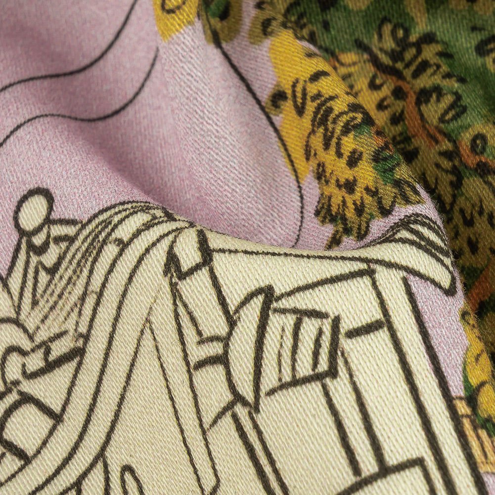 Stretch Cotton Sateen - Multicolor Streetscapes and Trees - Growing Roots Print - Mood Exclusive Wisteria Collection Detail Stretch Cotton Sateen - Multicolor Streetscapes and Trees - Growing Roots Print - Mood Exclusive Wisteria Collection Detail