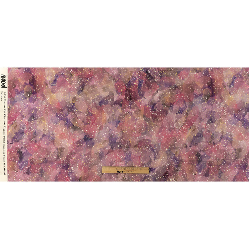Stretch Cotton Sateen - Pink, Purple and White Abstract - Hope Spotted Print - Mood Exclusive Wisteria Collection Full Stretch Cotton Sateen - Pink, Purple and White Abstract - Hope Spotted Print - Mood Exclusive Wisteria Collection Full