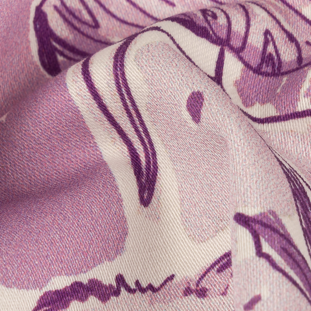 Stretch Cotton Sateen - Lilac Indoor Spaces - Where You're Planted Print - Mood Exclusive Wisteria Collection Detail Stretch Cotton Sateen - Lilac Indoor Spaces - Where You're Planted Print - Mood Exclusive Wisteria Collection Detail