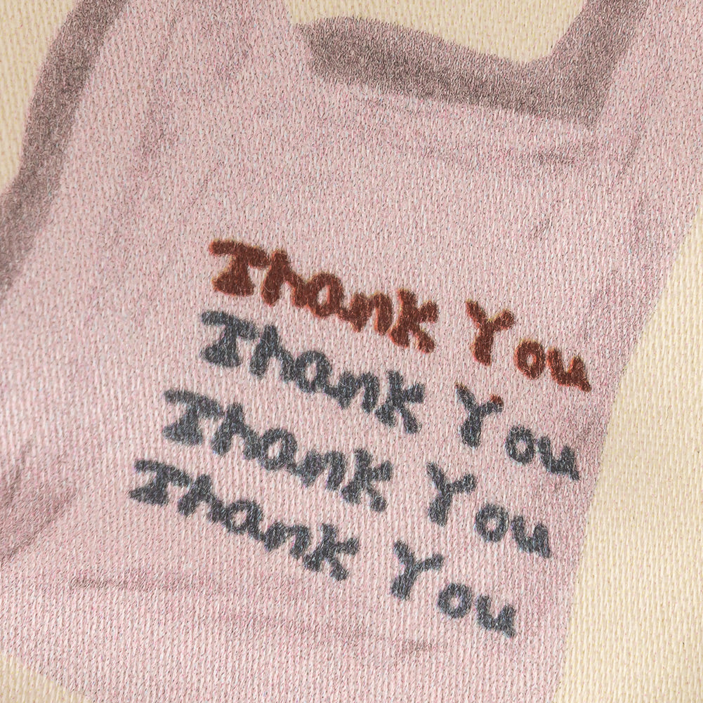 Stretch Cotton Sateen - Purple, Yellow and Green Shopping Bags - Come Again Soon Print - Mood Exclusive Wisteria Collection Detail Stretch Cotton Sateen - Purple, Yellow and Green Shopping Bags - Come Again Soon Print - Mood Exclusive Wisteria Collection Detail
