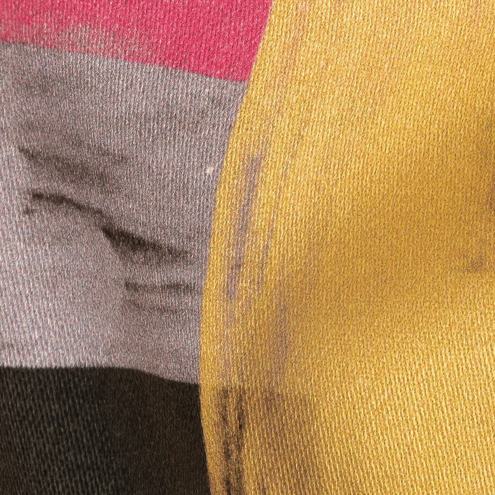 Stretch Cotton Sateen - Purple, Pink and Yellow Painterly Geometric - Theory of Abstraction Print - Mood Exclusive Wisteria Collection Detail Stretch Cotton Sateen - Purple, Pink and Yellow Painterly Geometric - Theory of Abstraction Print - Mood Exclusive Wisteria Collection Detail