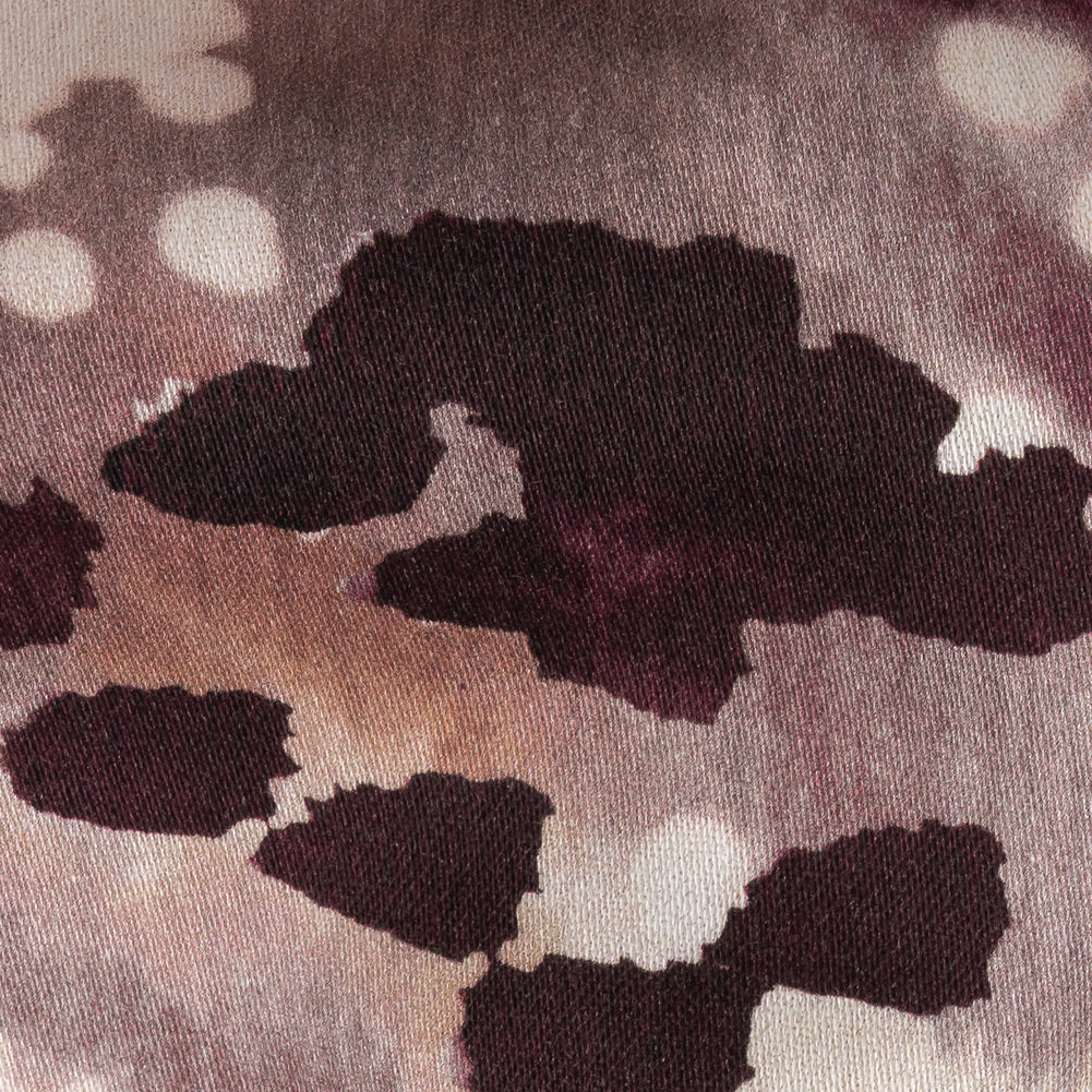 Stretch Cotton Sateen - Purple Abstract Splatters - L'Amour en Feu Print - Mood Exclusive Wisteria Collection Detail Stretch Cotton Sateen - Purple Abstract Splatters - L'Amour en Feu Print - Mood Exclusive Wisteria Collection Detail