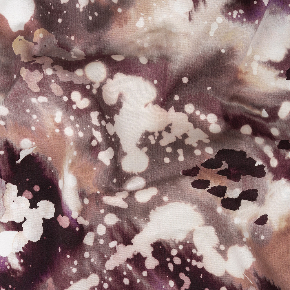 Stretch Cotton Sateen - Purple Abstract Splatters - L'Amour en Feu Print - Mood Exclusive Wisteria Collection Stretch Cotton Sateen - Purple Abstract Splatters - L'Amour en Feu Print - Mood Exclusive Wisteria Collection