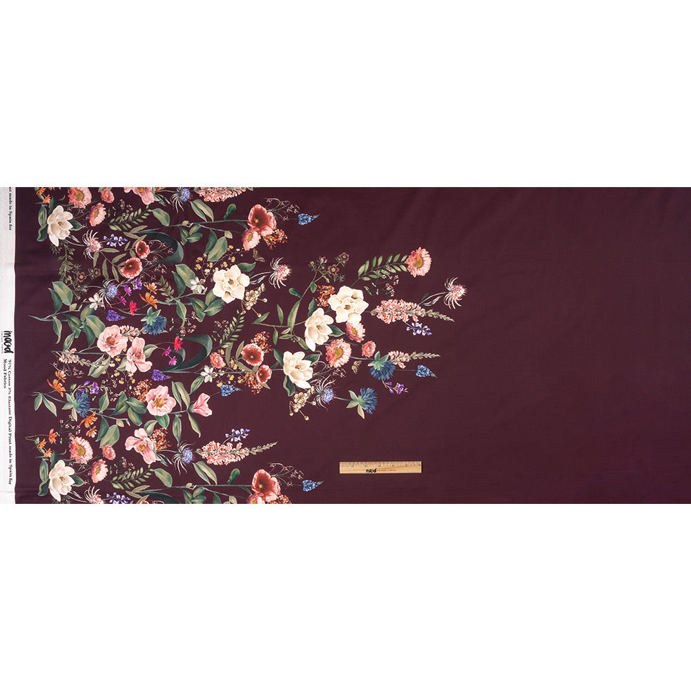 Stretch Cotton Sateen - Deep Purple Floral - Baroque Bouquet Print - Mood Exclusive Wisteria Collection Full Stretch Cotton Sateen - Deep Purple Floral - Baroque Bouquet Print - Mood Exclusive Wisteria Collection Full