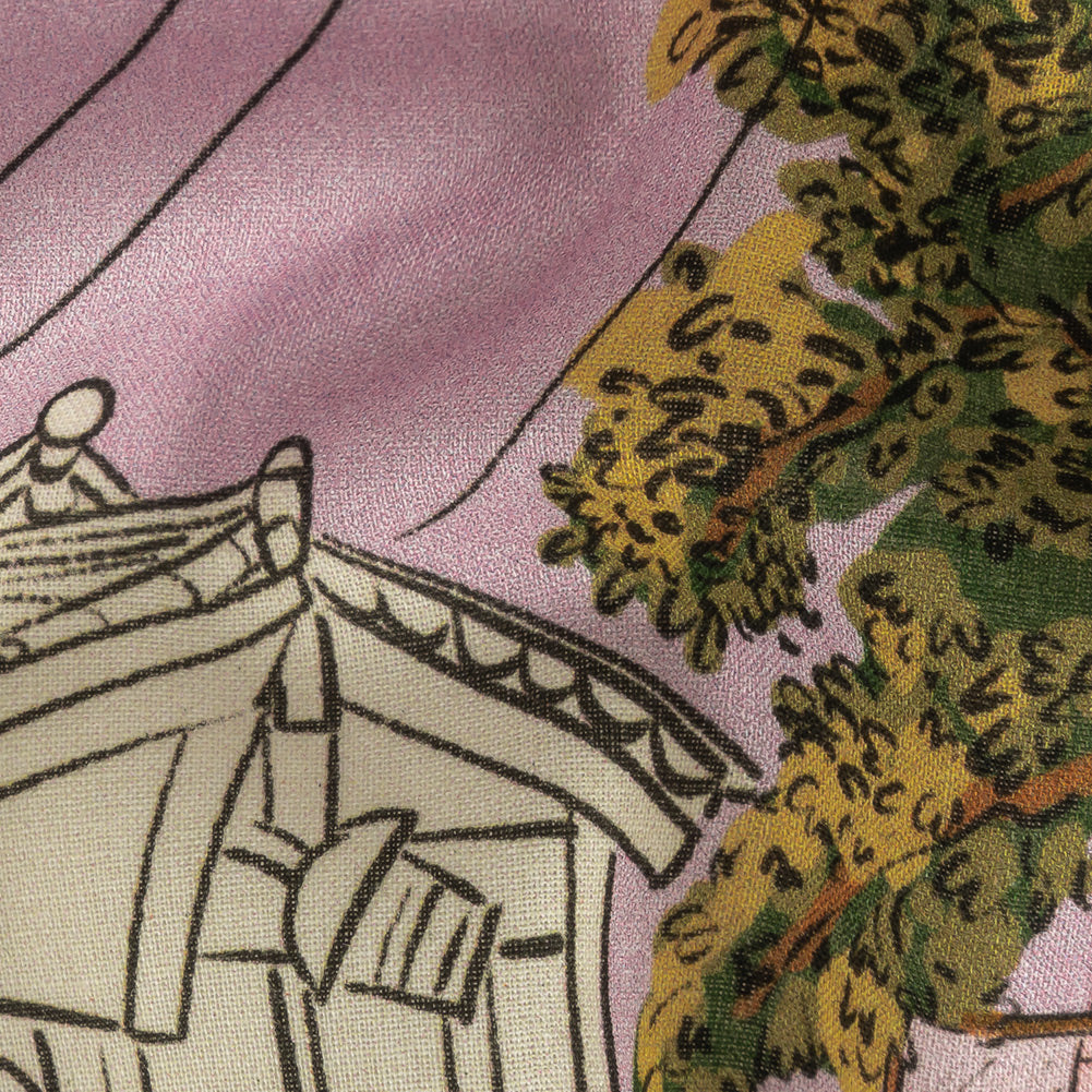 Cotton Voile - Multicolor Streetscapes and Trees - Growing Roots Print - Mood Exclusive Wisteria Collection Detail Cotton Voile - Multicolor Streetscapes and Trees - Growing Roots Print - Mood Exclusive Wisteria Collection Detail
