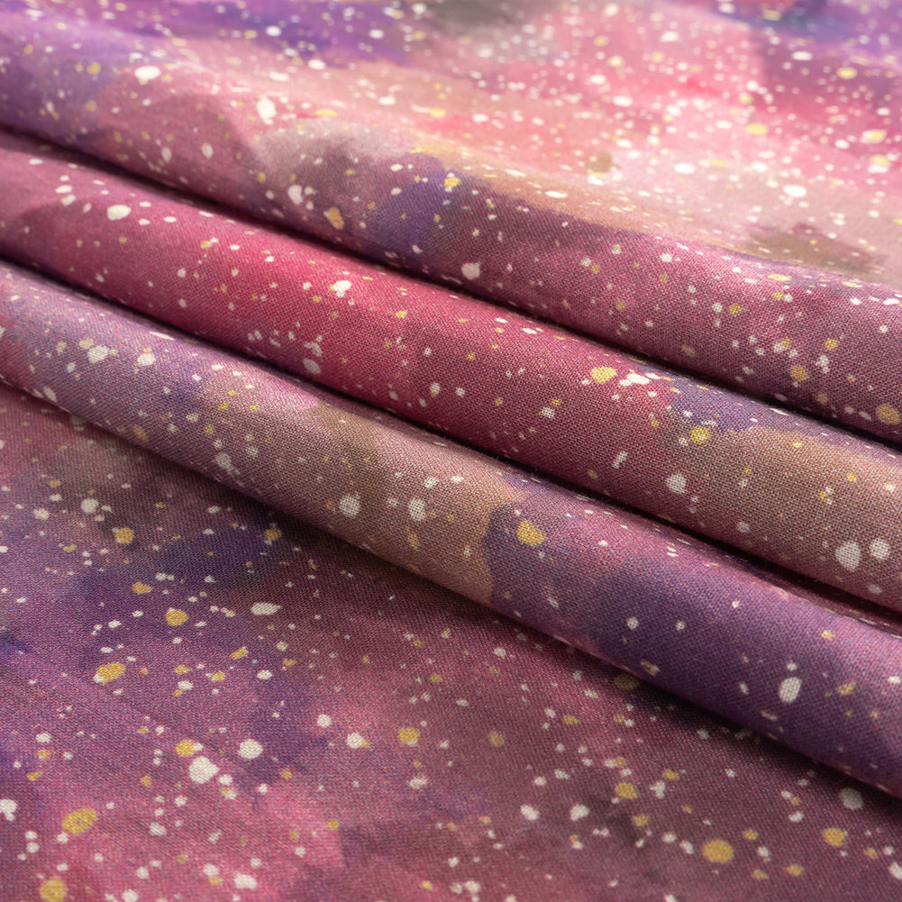 Cotton Voile - Pink, Purple and White Abstract - Hope Spotted Print - Mood Exclusive Wisteria Collection Folded Cotton Voile - Pink, Purple and White Abstract - Hope Spotted Print - Mood Exclusive Wisteria Collection Folded