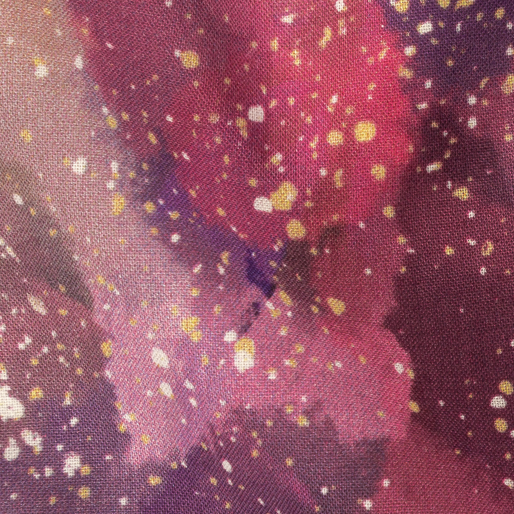 Cotton Voile - Pink, Purple and White Abstract - Hope Spotted Print - Mood Exclusive Wisteria Collection Detail Cotton Voile - Pink, Purple and White Abstract - Hope Spotted Print - Mood Exclusive Wisteria Collection Detail