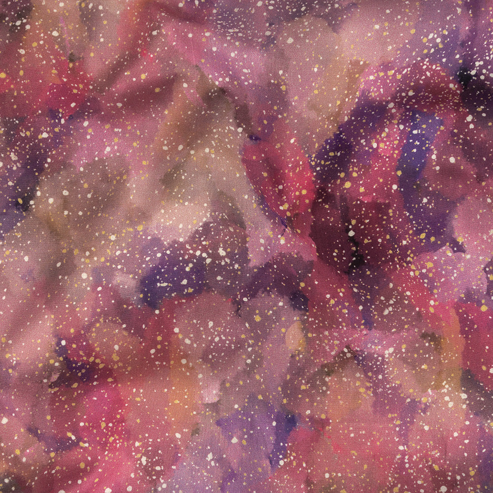 Cotton Voile - Pink, Purple and White Abstract - Hope Spotted Print - Mood Exclusive Wisteria Collection Cotton Voile - Pink, Purple and White Abstract - Hope Spotted Print - Mood Exclusive Wisteria Collection
