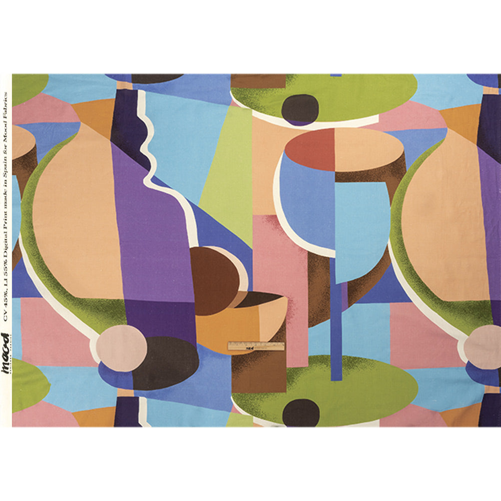 Linen and Rayon Woven - Multicolor Abstract - Wide Open Spaces Print - Mood Exclusive Wisteria Collection Full Linen and Rayon Woven - Multicolor Abstract - Wide Open Spaces Print - Mood Exclusive Wisteria Collection Full