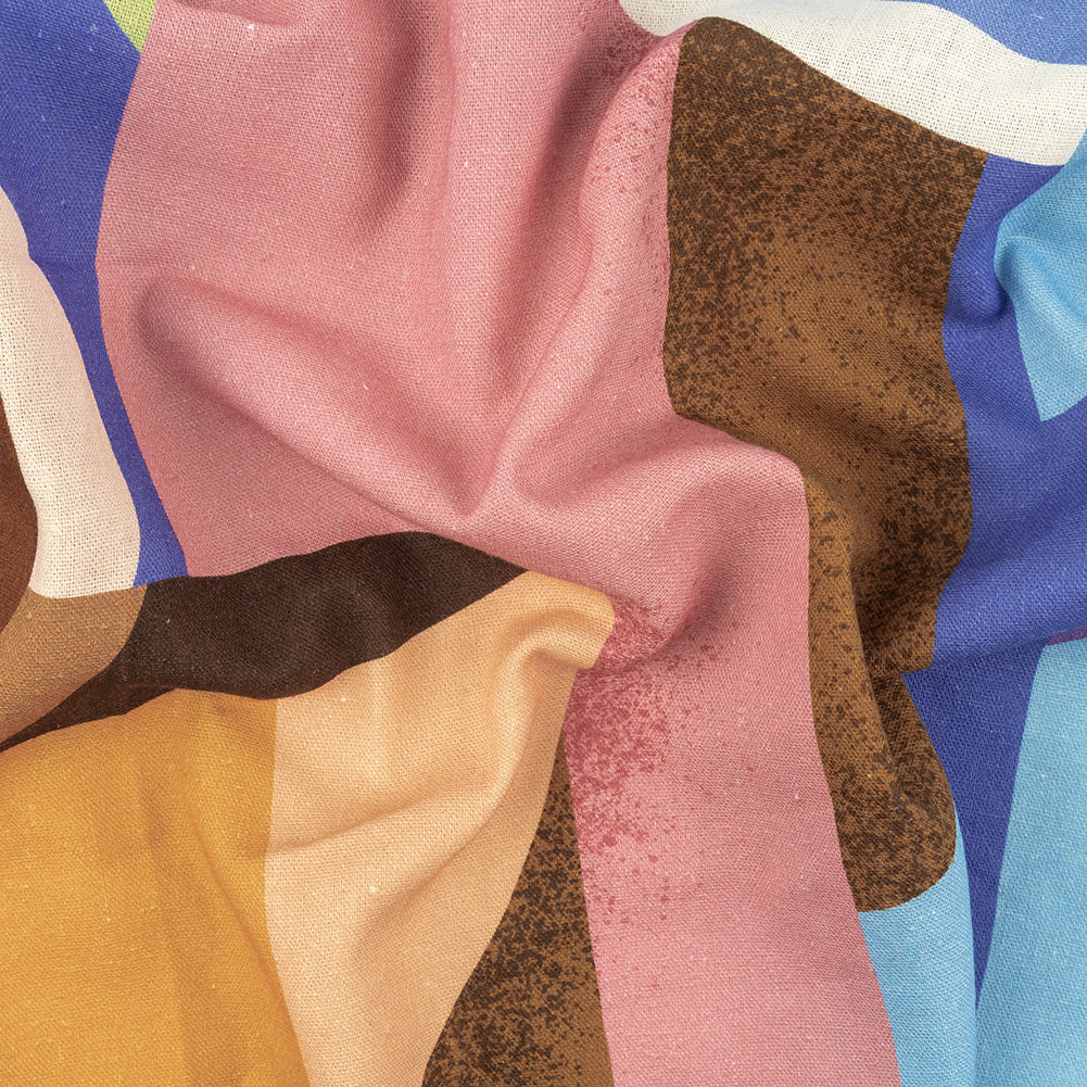 Linen and Rayon Woven - Multicolor Abstract - Wide Open Spaces Print - Mood Exclusive Wisteria Collection Linen and Rayon Woven - Multicolor Abstract - Wide Open Spaces Print - Mood Exclusive Wisteria Collection