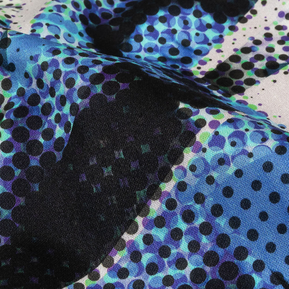 Stretch Cotton Sateen - Blue Abstract - Tangled Up in Blue Print - Mood Exclusive Indigo Collection Stretch Cotton Sateen - Blue Abstract - Tangled Up in Blue Print - Mood Exclusive Indigo Collection