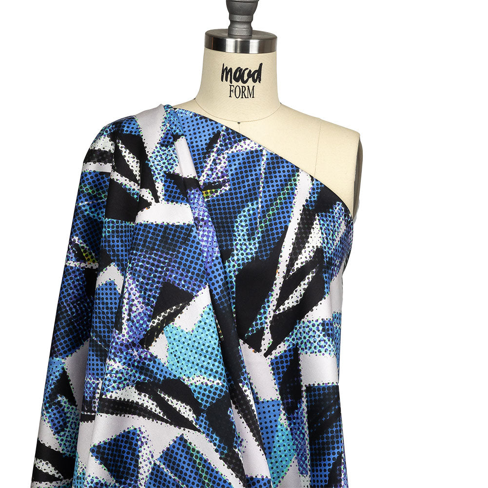 Stretch Cotton Sateen - Blue Abstract - Tangled Up in Blue Print - Mood Exclusive Indigo Collection Stretch Cotton Sateen - Blue Abstract - Tangled Up in Blue Print - Mood Exclusive Indigo Collection