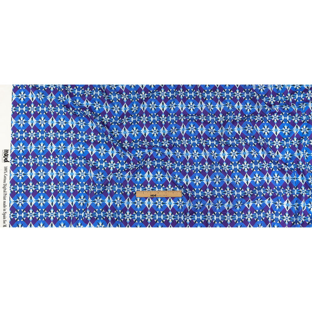 Cotton Voile - Blue and Purple Geometric - Crystalline Culture Print - Mood Exclusive Indigo Collection - Full Cotton Voile - Blue and Purple Geometric - Crystalline Culture Print - Mood Exclusive Indigo Collection - Full