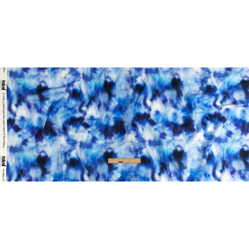 Linen and Rayon Woven - Blue Tie Dye - High Tide Print - Mood Exclusive Indigo Collection - Full Linen and Rayon Woven - Blue Tie Dye - High Tide Print - Mood Exclusive Indigo Collection - Full