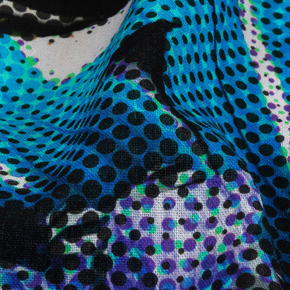 Linen and Rayon Woven - Blue Abstract - Tangled Up in Blue Print - Mood Exclusive Indigo Collection Linen and Rayon Woven - Blue Abstract - Tangled Up in Blue Print - Mood Exclusive Indigo Collection