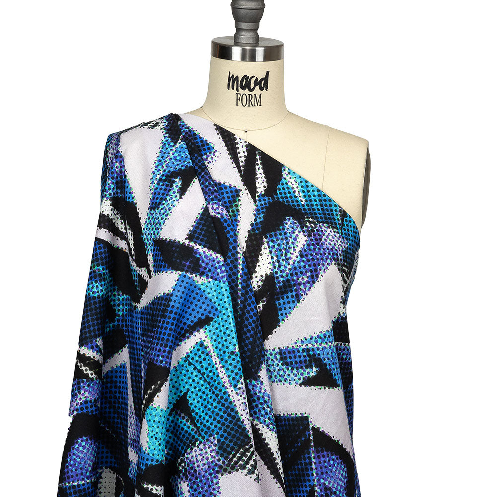 Linen and Rayon Woven - Blue Abstract - Tangled Up in Blue Print - Mood Exclusive Indigo Collection Linen and Rayon Woven - Blue Abstract - Tangled Up in Blue Print - Mood Exclusive Indigo Collection