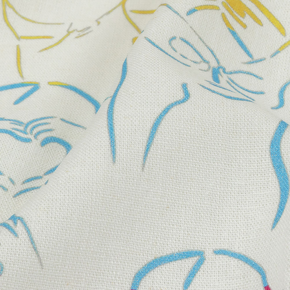 Linen and Rayon Woven - Blue, Yellow and Pink Faces and Hands - Language of Love Print - Mood Exclusive Pride Collection Linen and Rayon Woven - Blue, Yellow and Pink Faces and Hands - Language of Love Print - Mood Exclusive Pride Collection