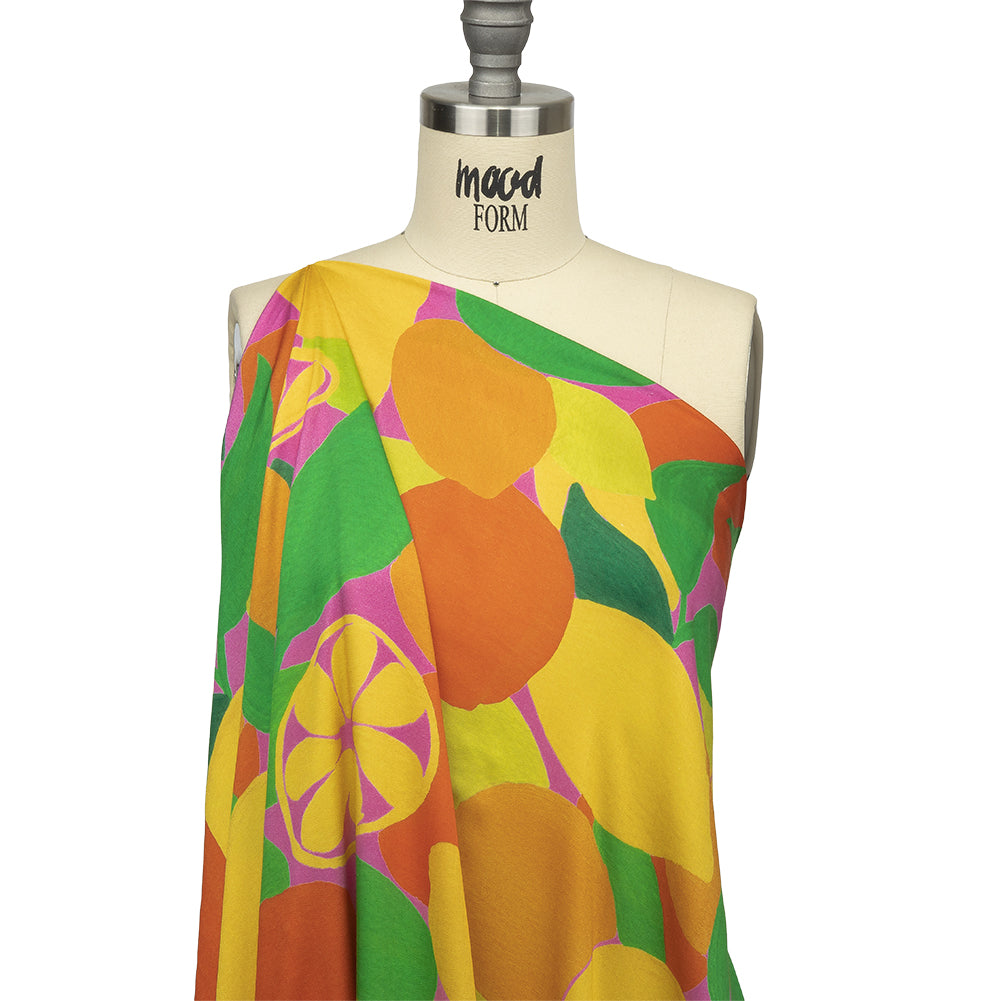 Rayon Challis - Citrus Fruits - Zest Friends Print - Mood Exclusive Citrus Collection - Drape Rayon Challis - Citrus Fruits - Zest Friends Print - Mood Exclusive Citrus Collection - Drape