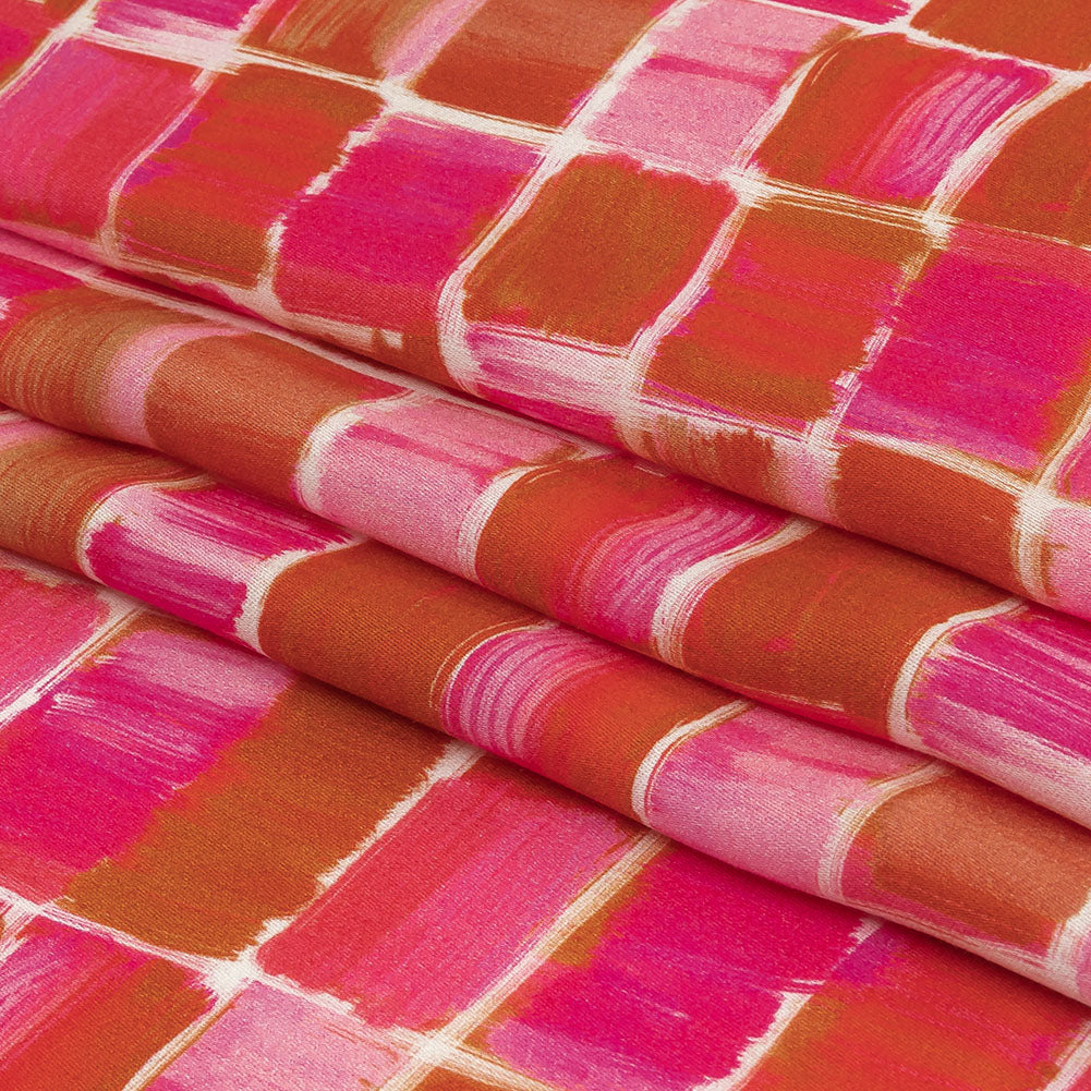 Rayon Challis - Pink Painted Squares - Swatch Me Print - Mood Exclusive Citrus Collection Rayon Challis - Pink Painted Squares - Swatch Me Print - Mood Exclusive Citrus Collection