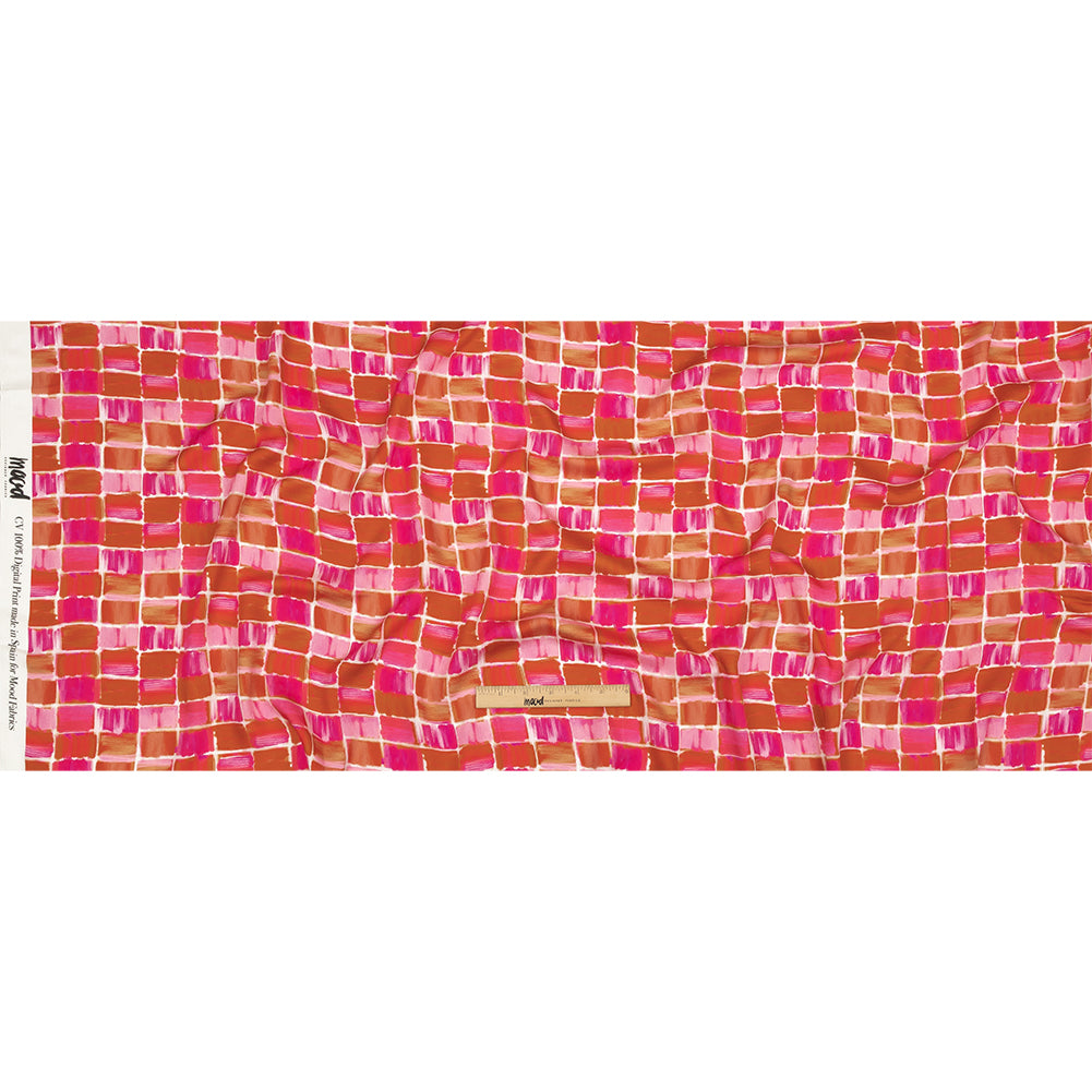 Rayon Challis - Pink Painted Squares - Swatch Me Print - Mood Exclusive Citrus Collection Rayon Challis - Pink Painted Squares - Swatch Me Print - Mood Exclusive Citrus Collection