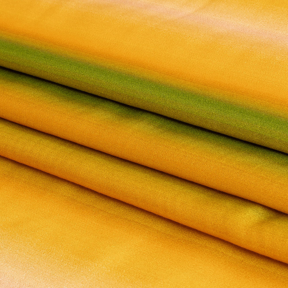 Rayon Challis - Green and Yellow Gradient Stripes - Marmalade Parade Print - Mood Exclusive Citrus Collection - Folded Rayon Challis - Green and Yellow Gradient Stripes - Marmalade Parade Print - Mood Exclusive Citrus Collection - Folded