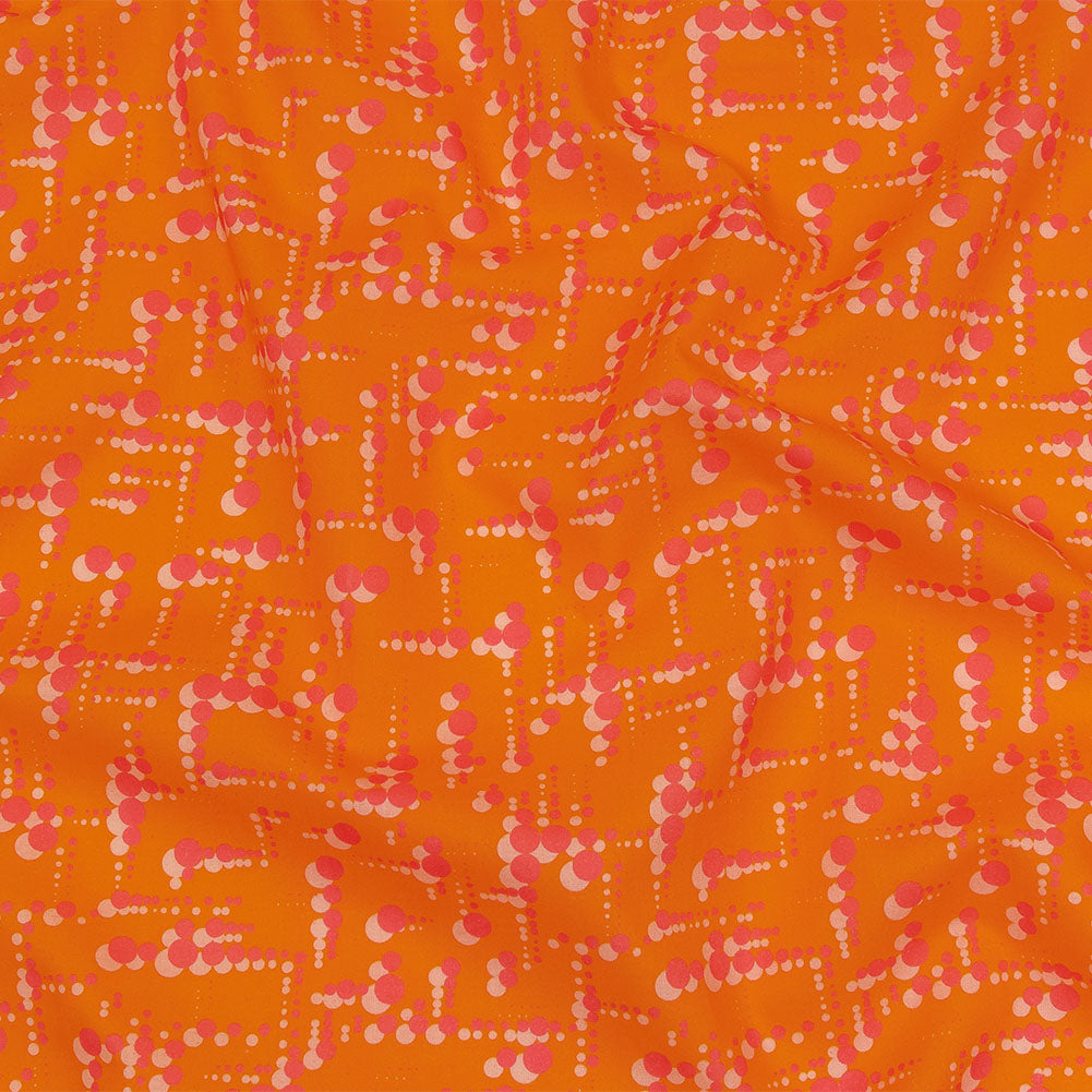 Cotton Voile - Orange and Pink Dot Lines - Spot of Sunshine Print - Mood Exclusive Citrus Collection Cotton Voile - Orange and Pink Dot Lines - Spot of Sunshine Print - Mood Exclusive Citrus Collection