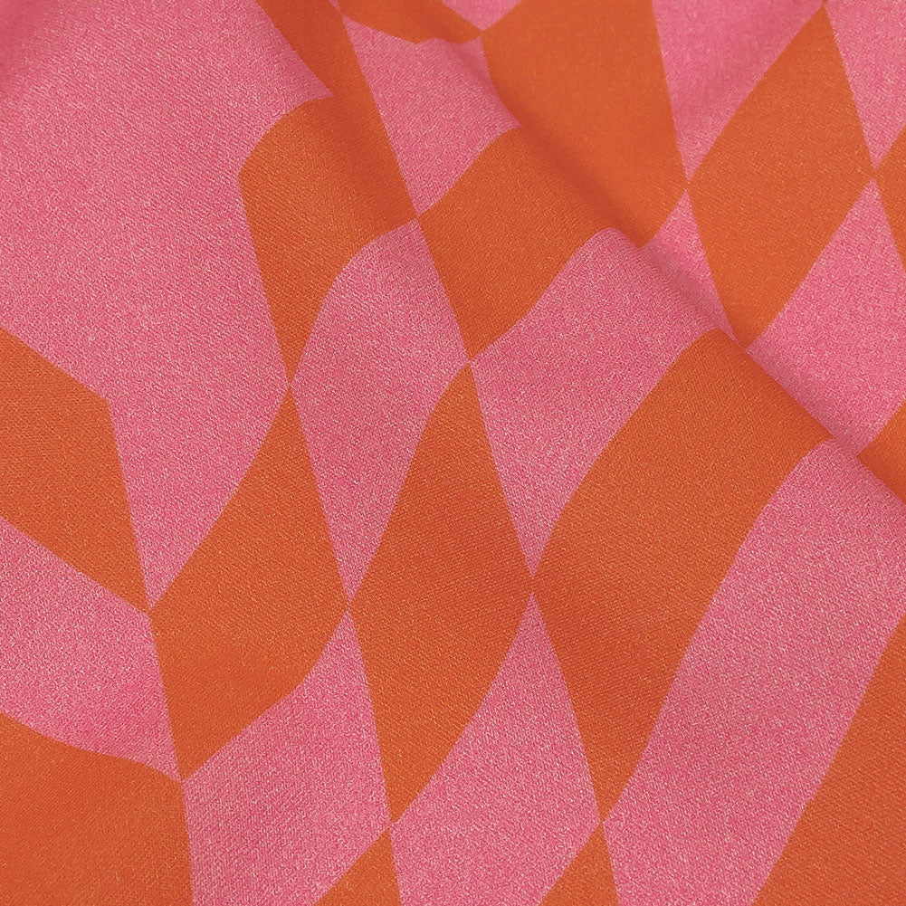 Cotton Voile - Orange and Pink Geometric - Orange You Glad Print - Mood Exclusive Citrus Collection Cotton Voile - Orange and Pink Geometric - Orange You Glad Print - Mood Exclusive Citrus Collection