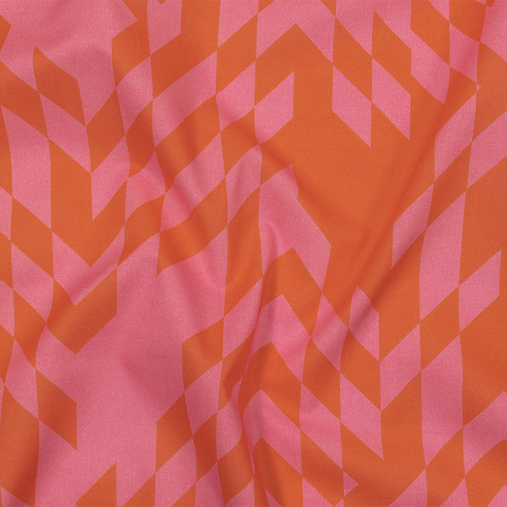 Cotton Voile - Orange and Pink Geometric - Orange You Glad Print - Mood Exclusive Citrus Collection Cotton Voile - Orange and Pink Geometric - Orange You Glad Print - Mood Exclusive Citrus Collection
