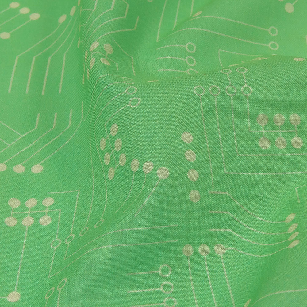 Cotton Voile - Green Circuit Board Dots - Circuit Breaker Print - Mood Exclusive Citrus Collection Cotton Voile - Green Circuit Board Dots - Circuit Breaker Print - Mood Exclusive Citrus Collection