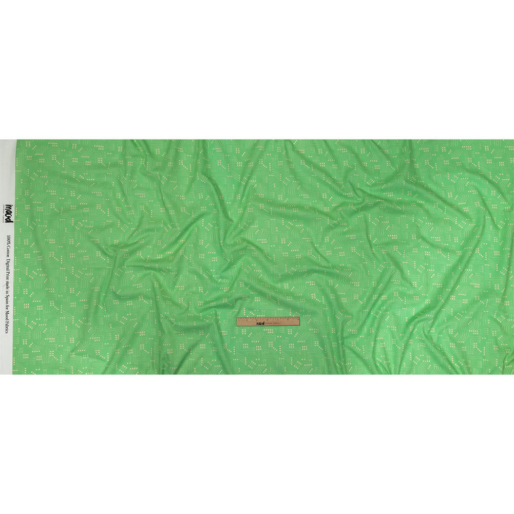 Cotton Voile - Green Circuit Board Dots - Circuit Breaker Print - Mood Exclusive Citrus Collection Cotton Voile - Green Circuit Board Dots - Circuit Breaker Print - Mood Exclusive Citrus Collection