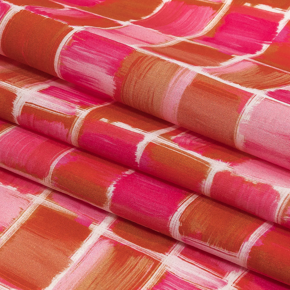 Cotton Voile - Pink Painted Squares - Swatch Me Print - Mood Exclusive Citrus Collection Cotton Voile - Pink Painted Squares - Swatch Me Print - Mood Exclusive Citrus Collection