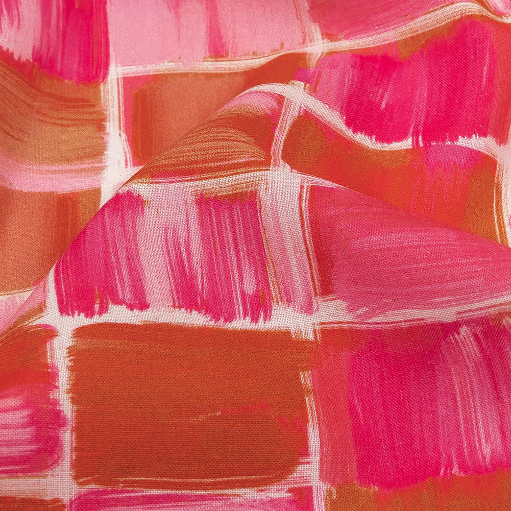 Cotton Voile - Pink Painted Squares - Swatch Me Print - Mood Exclusive Citrus Collection Cotton Voile - Pink Painted Squares - Swatch Me Print - Mood Exclusive Citrus Collection