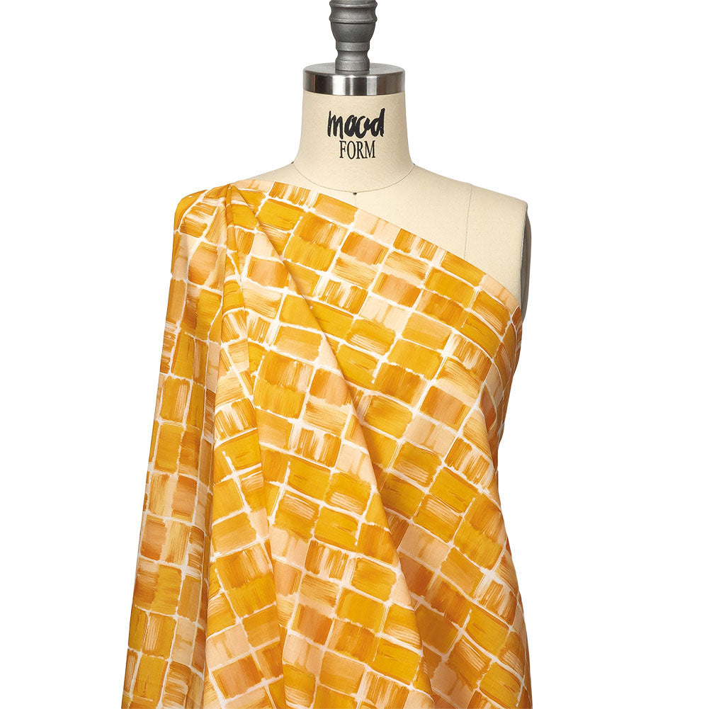 Cotton Voile - Yellow Painted Squares - Swatch Me Print - Mood Exclusive Citrus Collection Cotton Voile - Yellow Painted Squares - Swatch Me Print - Mood Exclusive Citrus Collection