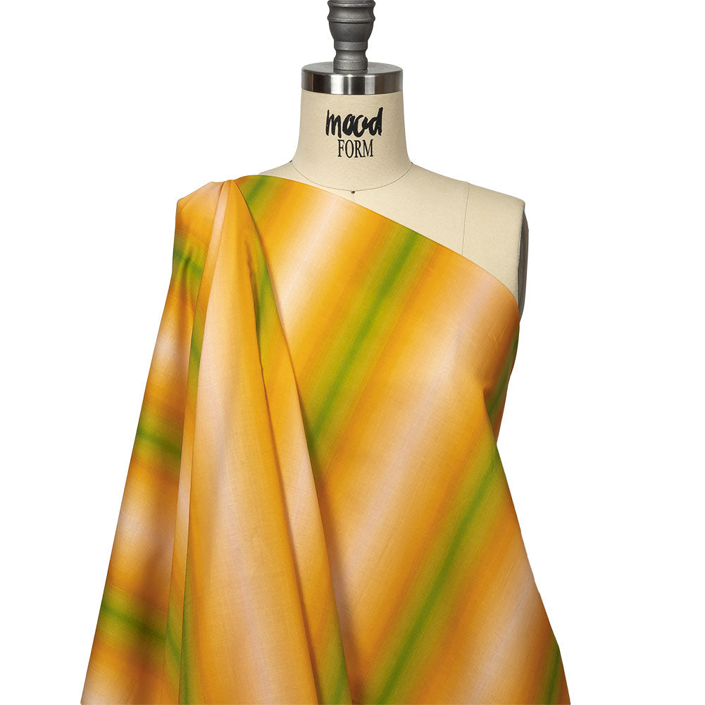 Cotton Voile - Green and Yellow Gradient Stripes - Marmalade Parade Print - Mood Exclusive Citrus Collection Cotton Voile - Green and Yellow Gradient Stripes - Marmalade Parade Print - Mood Exclusive Citrus Collection