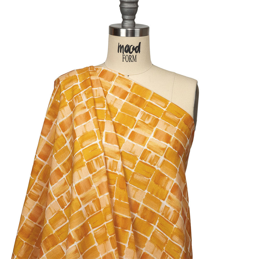 1 Yard of Linen and Rayon Woven - Yellow Painted Squares - Swatch Me Print - Mood Exclusive Citrus Collection 1 Yard of Linen and Rayon Woven - Yellow Painted Squares - Swatch Me Print - Mood Exclusive Citrus Collection