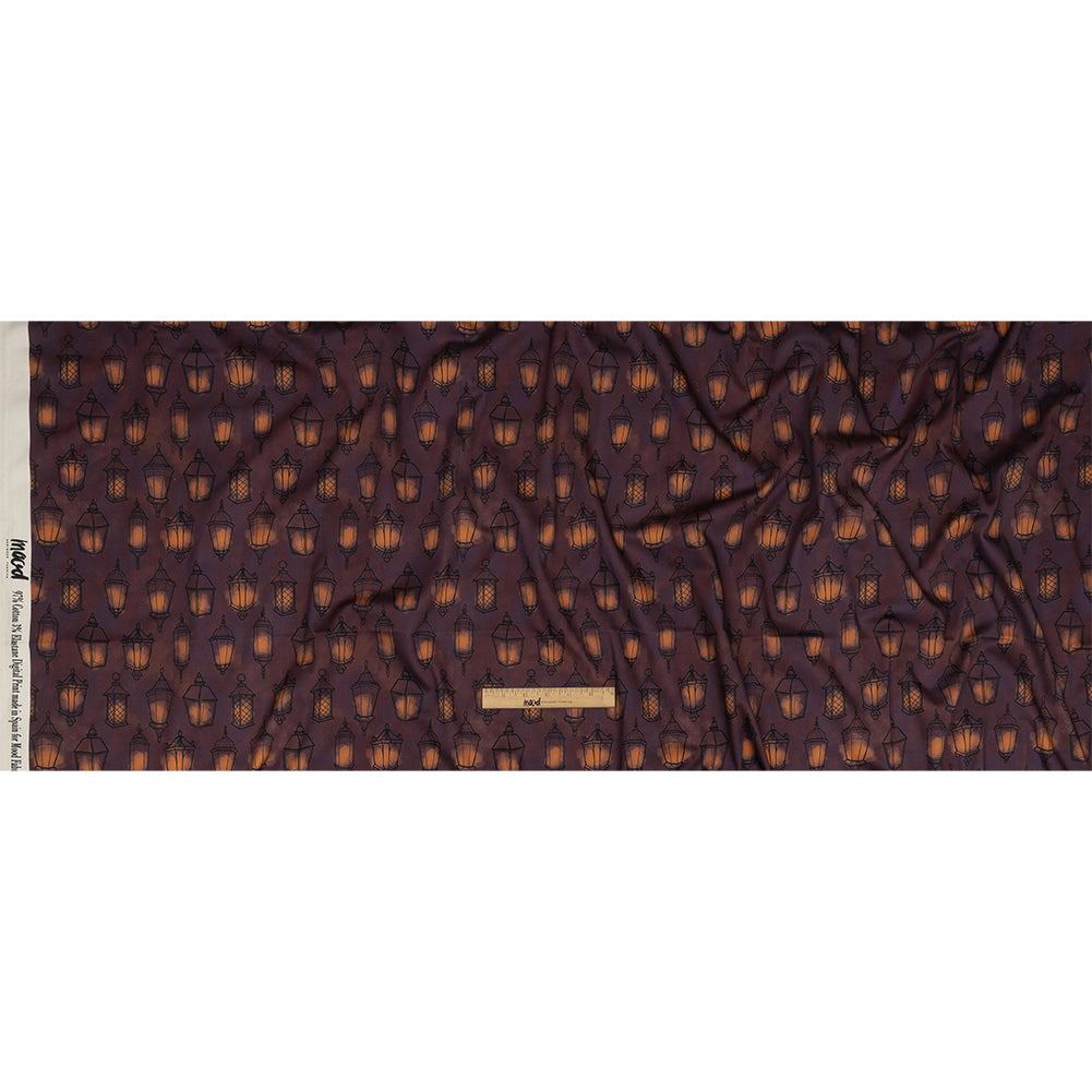 Stretch Cotton Sateen - Purple Lanterns - By Lantern Light Print - Mood Exclusive Jack-O-Lantern Collection Stretch Cotton Sateen - Purple Lanterns - By Lantern Light Print - Mood Exclusive Jack-O-Lantern Collection