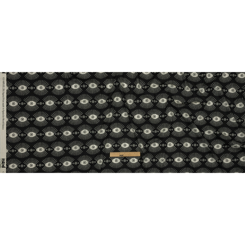 Stretch Cotton Poplin - Black and WhiteLines of Eyes - Tell Tale Print - Mood Exclusive Nevermore Collection Stretch Cotton Poplin - Black and WhiteLines of Eyes - Tell Tale Print - Mood Exclusive Nevermore Collection