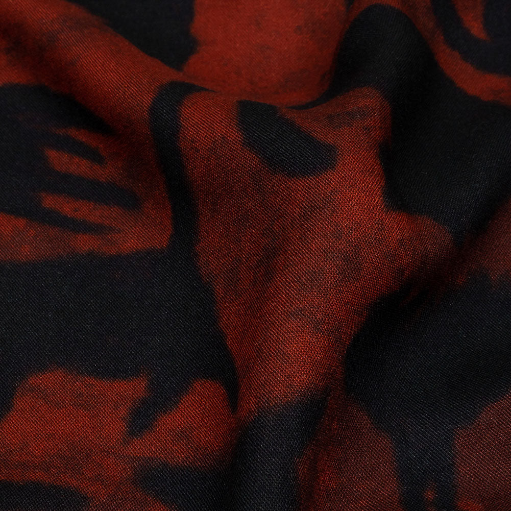 Rayon Batiste - Red and Black Cats - Black Cat Print - Mood Exclusive Nevermore Collection - Detail Rayon Batiste - Red and Black Cats - Black Cat Print - Mood Exclusive Nevermore Collection - Detail