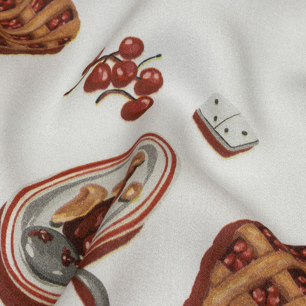 Rayon Challis - White Cherry Pies - Baked Fresh Print - Mood Exclusive Rockland Collection - Detail Rayon Challis - White Cherry Pies - Baked Fresh Print - Mood Exclusive Rockland Collection - Detail