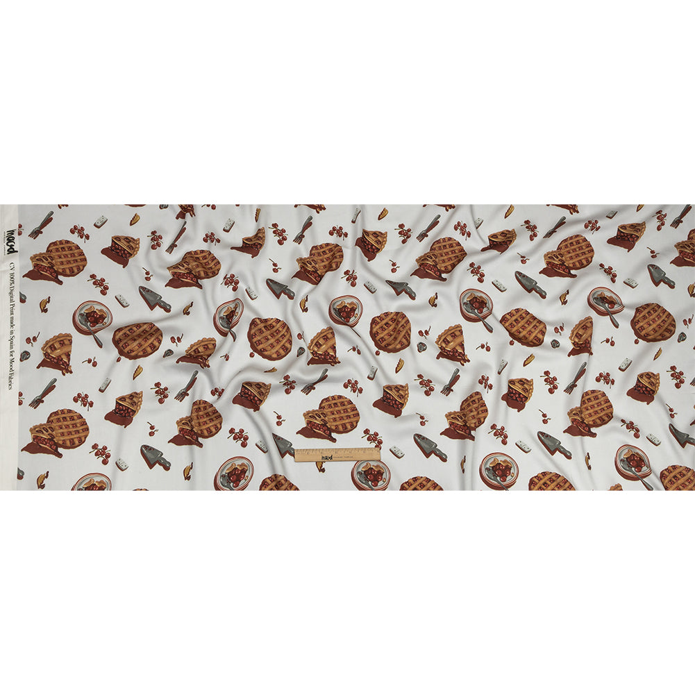 Rayon Challis - White Cherry Pies - Baked Fresh Print - Mood Exclusive Rockland Collection - Full Rayon Challis - White Cherry Pies - Baked Fresh Print - Mood Exclusive Rockland Collection - Full