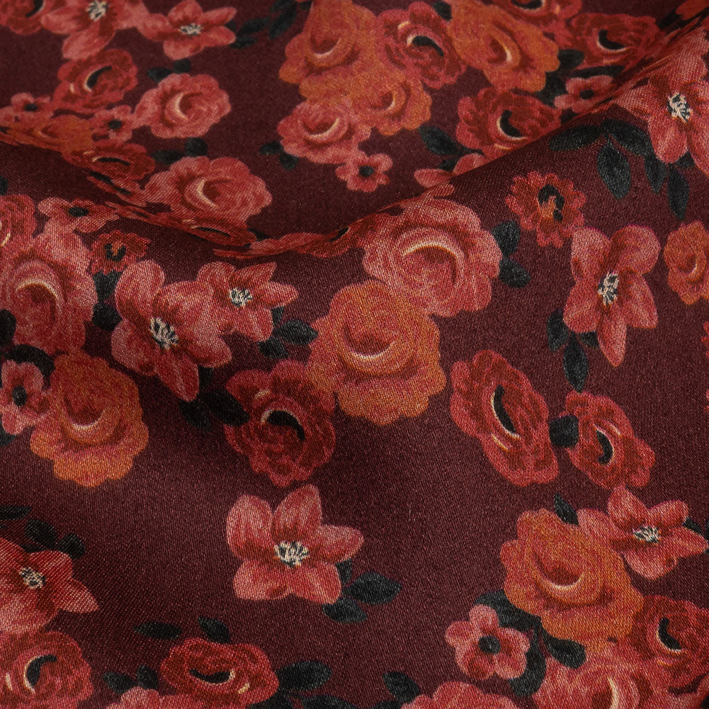 Rayon Challis - Red Floral - Rose Garden Romance Print - Mood Exclusive Rockland Collection Rayon Challis - Red Floral - Rose Garden Romance Print - Mood Exclusive Rockland Collection
