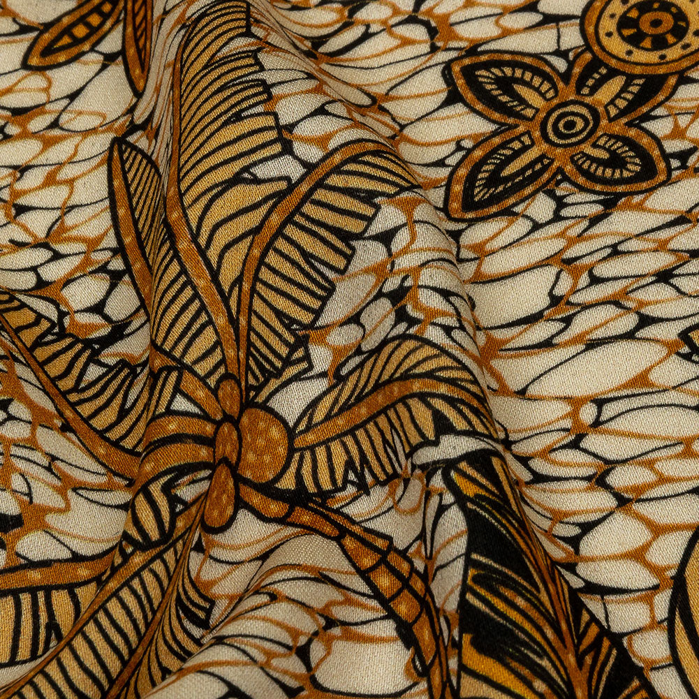 Rayon Challis - Orange and White Palm Trees - Sunny Summers Print - Mood Exclusive Rockland Collection - Detail Rayon Challis - Orange and White Palm Trees - Sunny Summers Print - Mood Exclusive Rockland Collection - Detail